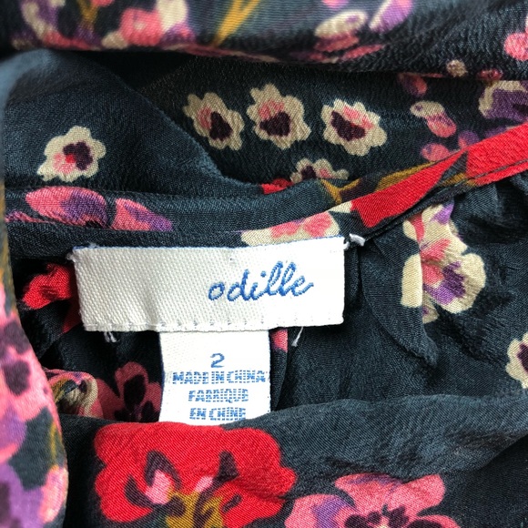 Anthro Odille | Silk Deuxhill Cowl Floral Blouse 2 - Picture 4 of 8